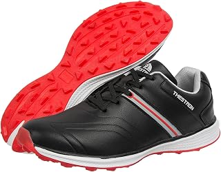 TECDOTO Big Size Golf Spikeless Shoes Breathable Waterproof Mens Golf Sport Training Sneakers,Black-10.5UK