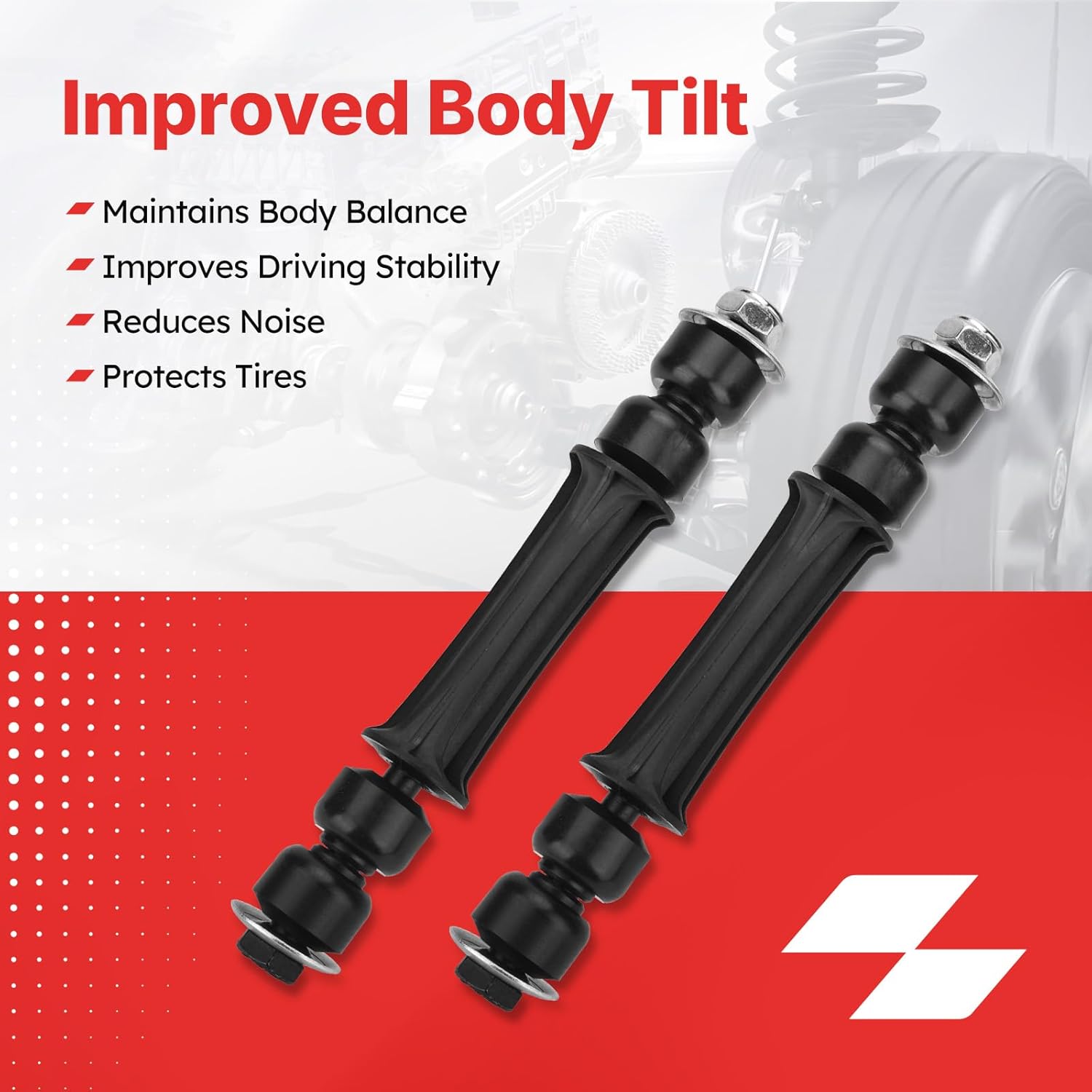 K700538 Front Sway Bar Stabilizer End Links for 07-17 Chevy Silverado 1500,07-13 Avalanche,07-16 Tahoe,15-16 Suburban/07-16 Cadillac Escalade Replace K700432/GMC 07-17 Sierra 1500,07-16 Yukon
