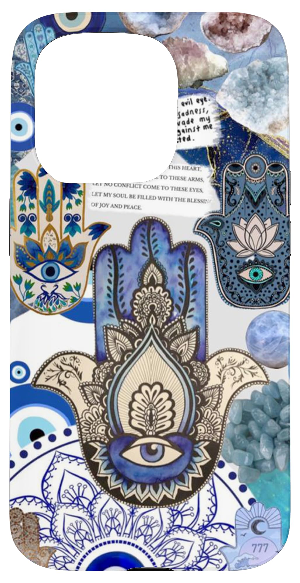 Evil Eyes Hamsa Hand Protection Case for iPhone 15 Pro