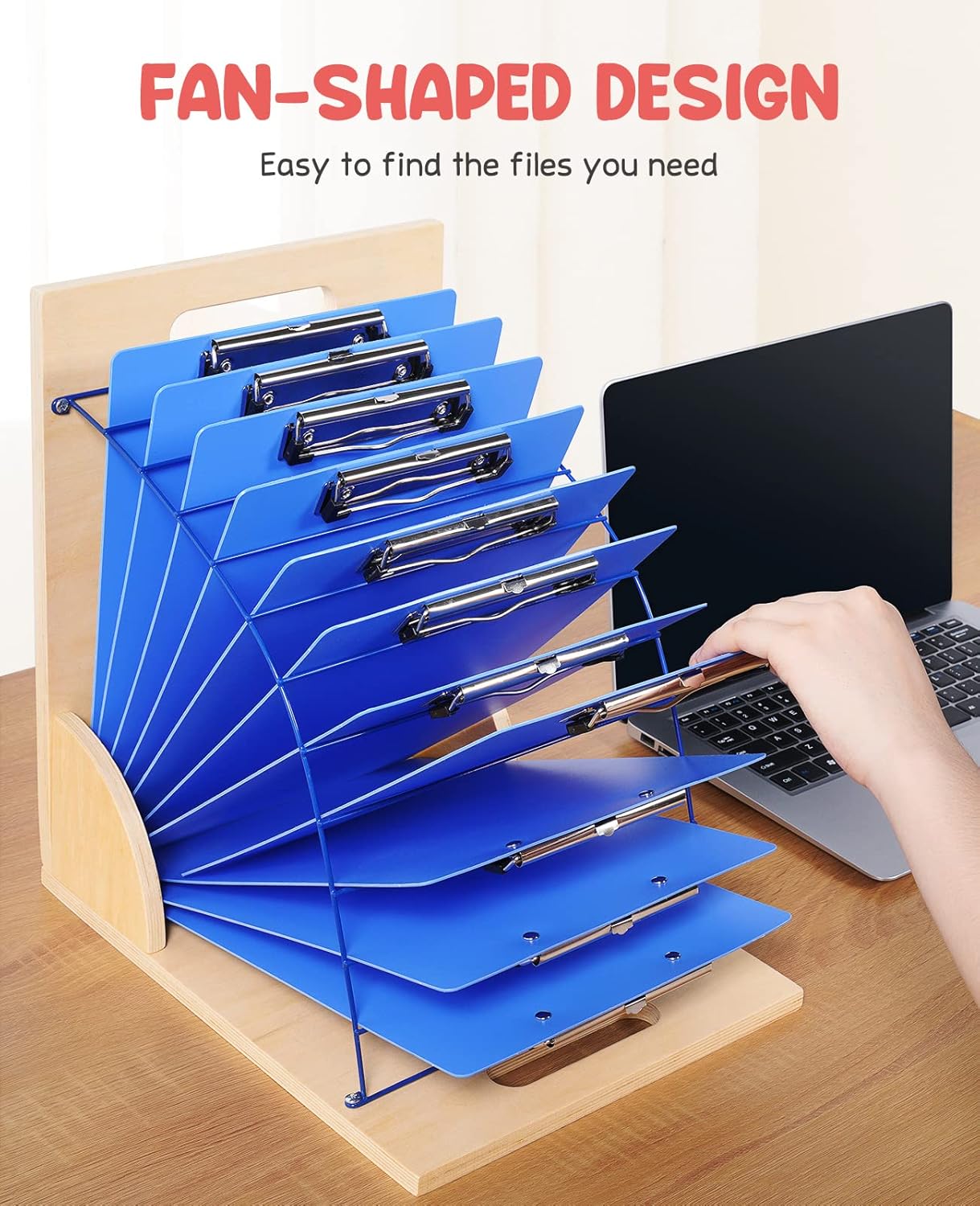 GAMENOTE 2 Pack Clipboard Holders - Wood and Metal Clipboard Stand Clipboards Storage Rack Small White Board Organizer for Classroom Office (Assembly Required) (2)