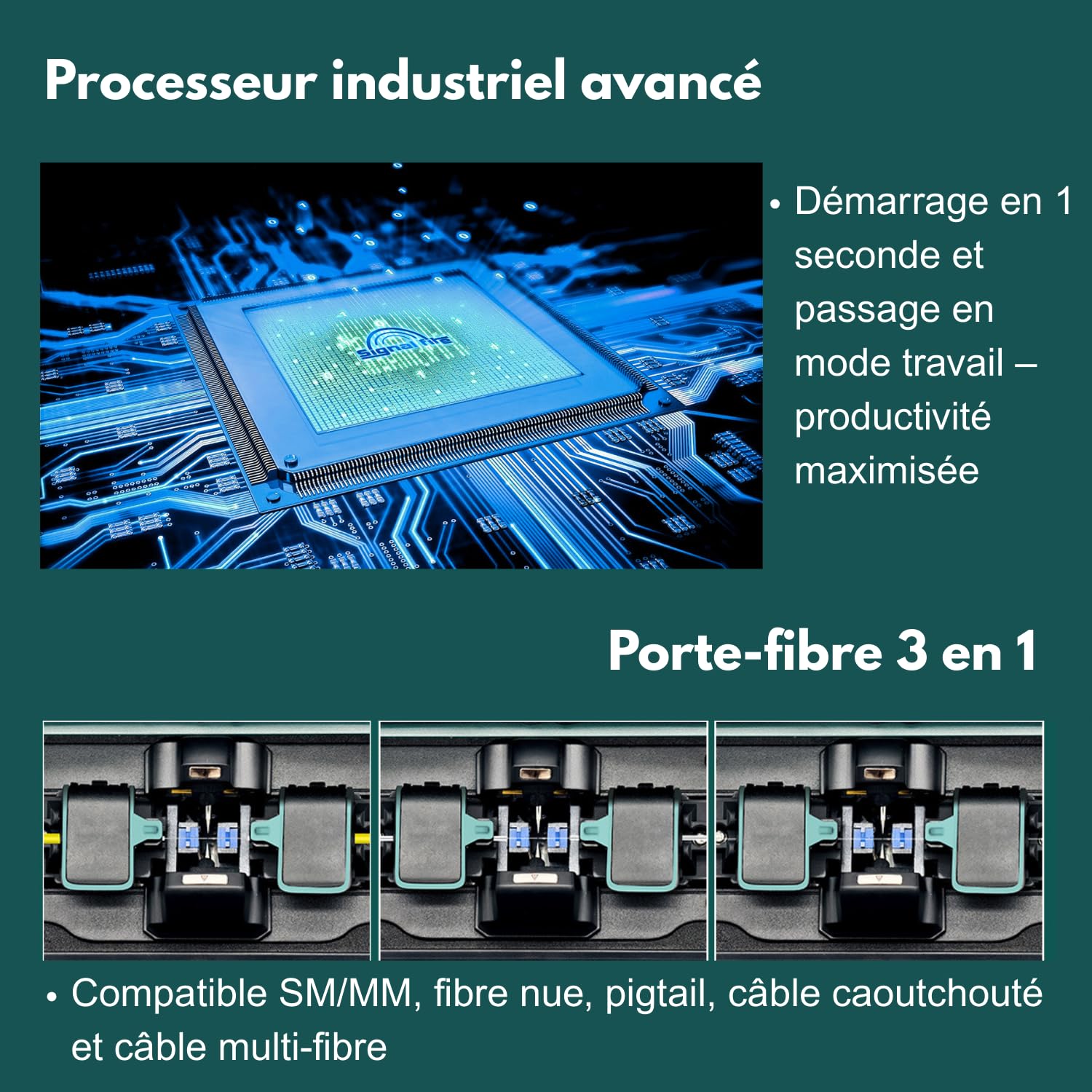 Nouveau Modèle AI-6A+ Soudeuse Fibre Optique avec OPM et VFL Intégrés, Kit de Soudeur Fibre Optique Automatique à Alignement de Cœur avec 6 Moteurs, 8s de Soudure 18s de Chauffage