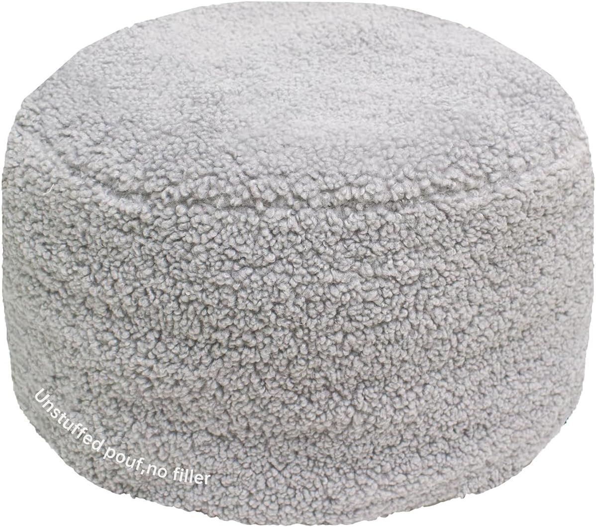 GLAXYFUR Unstuffed Ottoman Pouf Cover,Sherpa Fleece Faux Fur Foot Stool