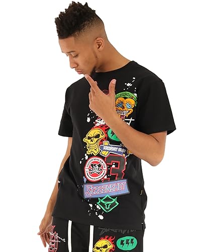 SCREENSHOT-TEE3202SS Mens Hip-Hop NYC Streetwear Urban Varsity Racing Premium Tee