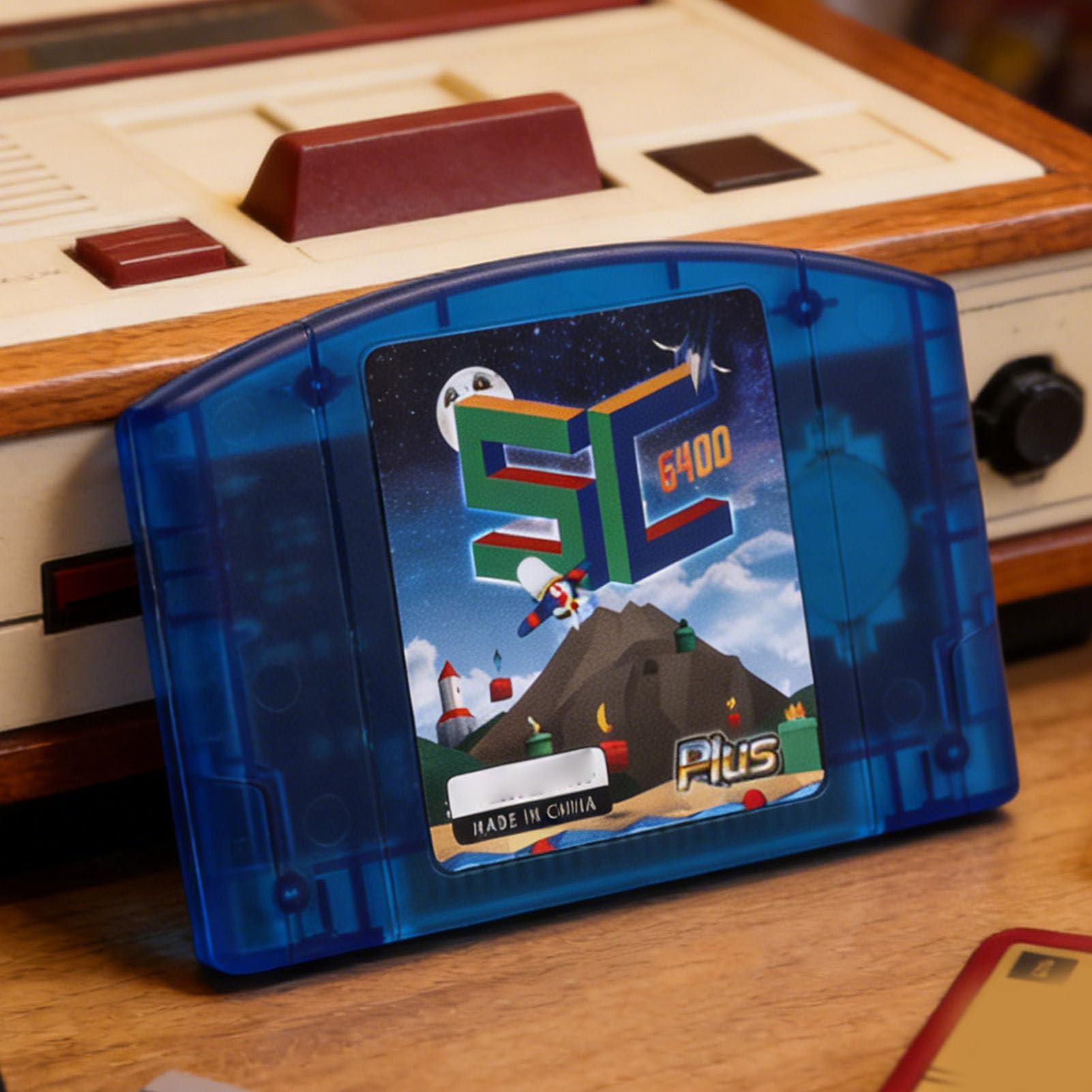 GOWENIC Cartucho de Juego Retro HD N64 de 64 MB |Tarjeta de Lectura Rápida de Código Abierto con Guardado Automático para Consola N64 (azul transparente)