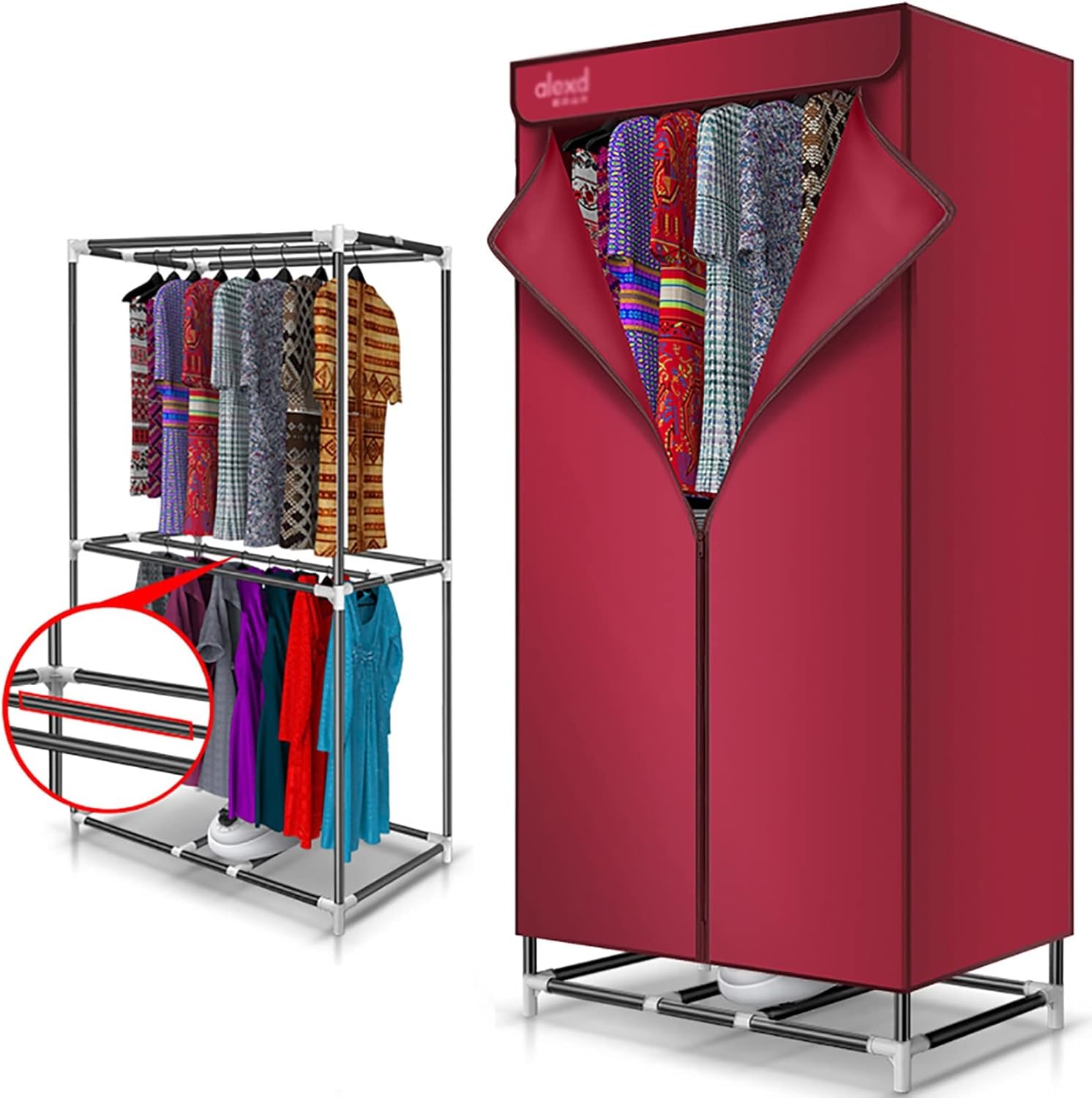 KOKMAT 2 layer Electric Heated Clothes Airer Dryer Rack,Dries Using Hot