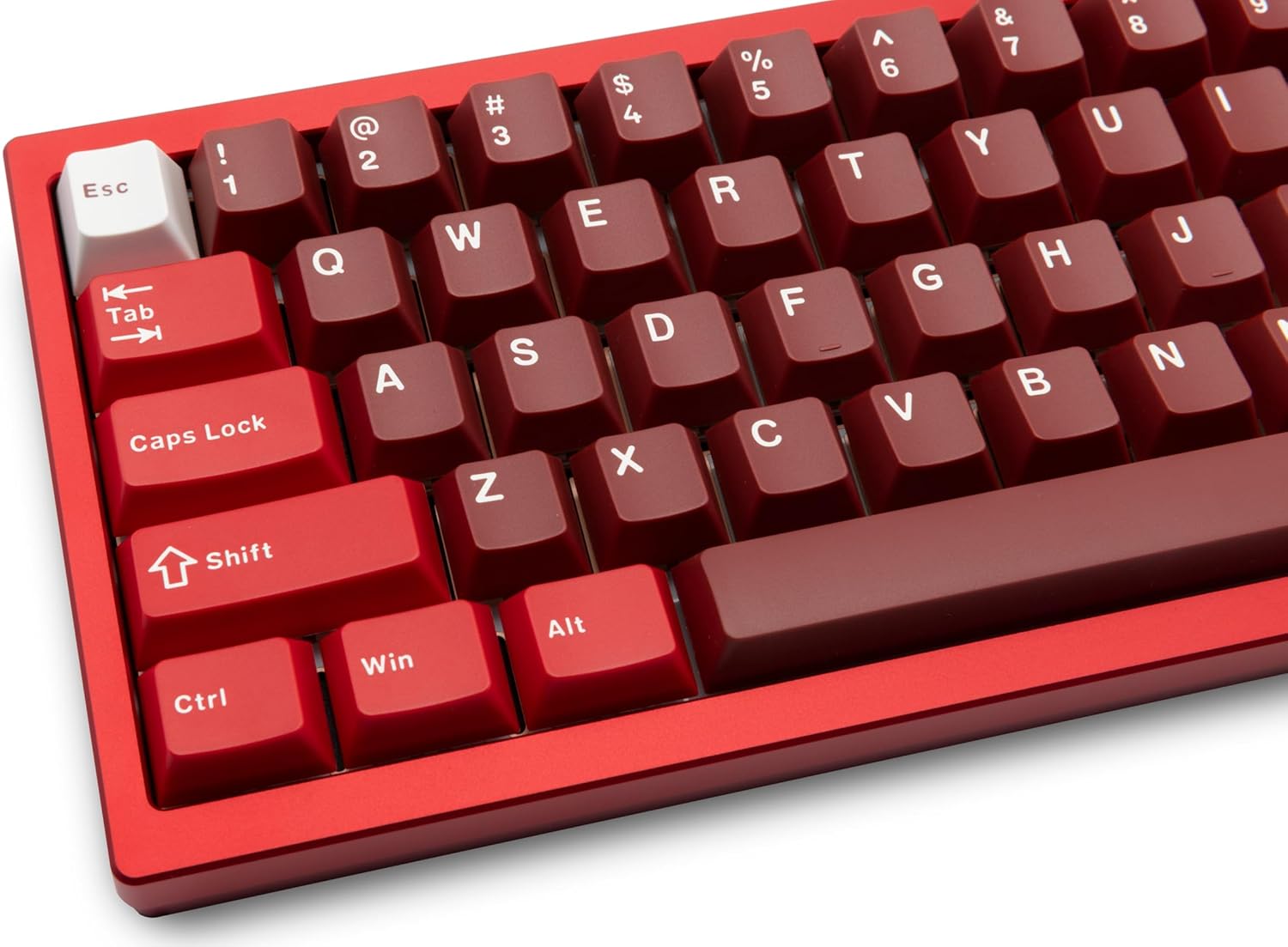 KEEBMONKEY WOBKEY Zen 65 65% Quick Release Wireless Mechanical Keyboard with RGB, CNC Aluminum Case, Hot-Swappable, VIA Support, BT/2.4G/USB-C Gaming Keyboard for Mac/Windows (Ultra Red)