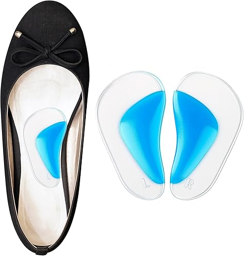 2 plantillas de soporte de arco de gel suaves y cómodas de silicona, ortopédicas, pies planos, arco ortopédico, fascitis plantar, arco de zapatos,