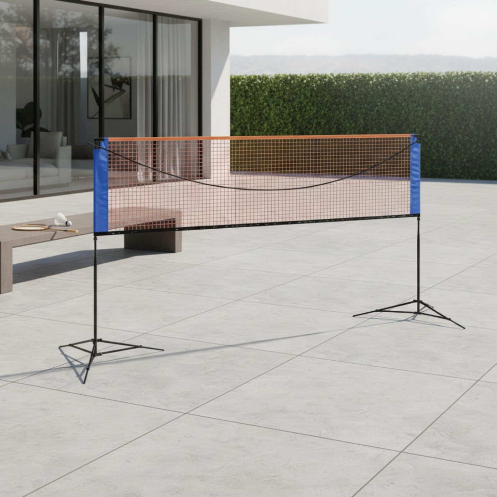 Qianly Rete da Badminton Tile Autonte Rete da Badminton con Durevole per Famiglie, Giardino, Palestra