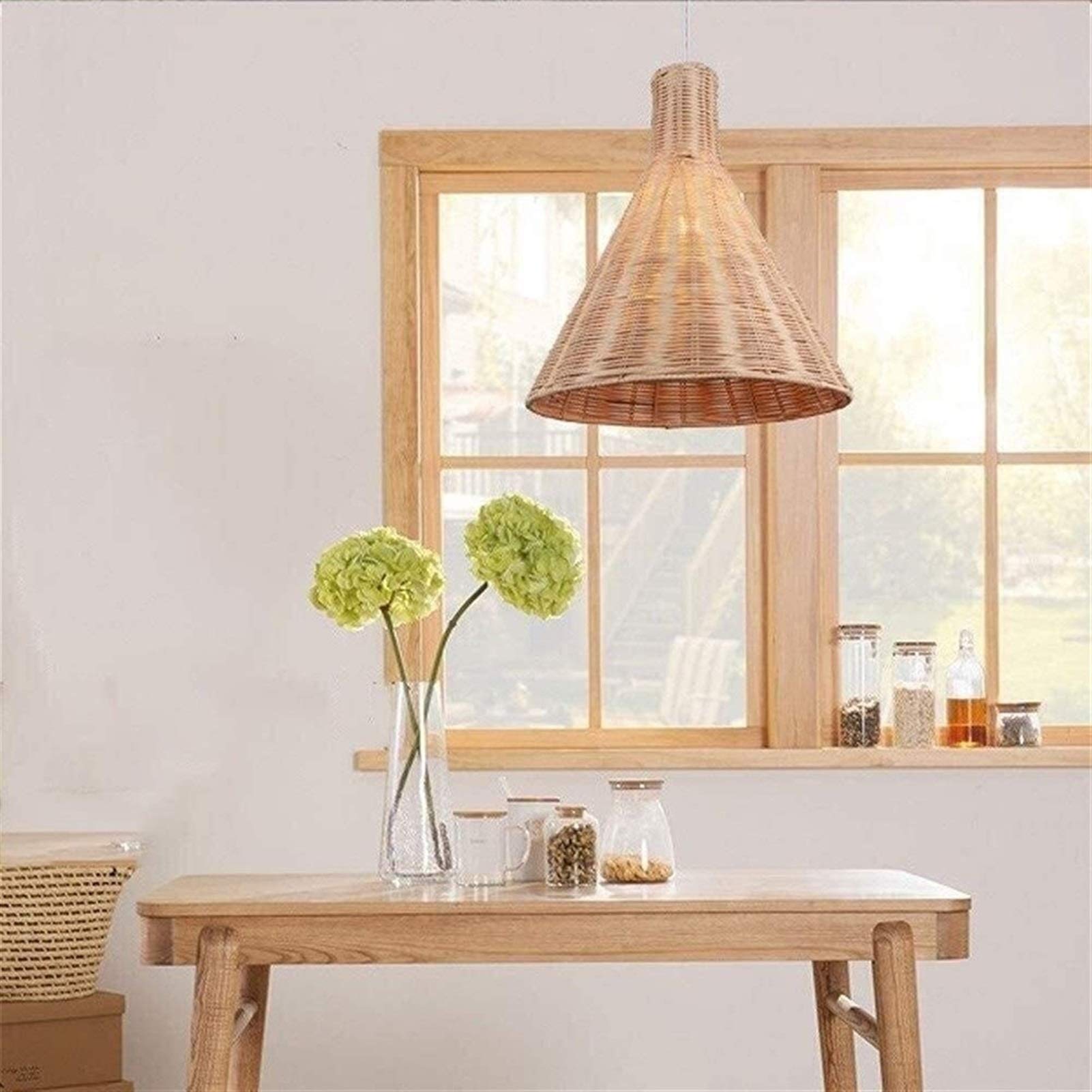 Luxurious Chandelier Chandeliers,Japanese- Retro Lamp Ceiling Light Weaving Lampshade Chandelier Sushi Place Hanging Lamp Base for Restaurant Bedroom Good Made in China