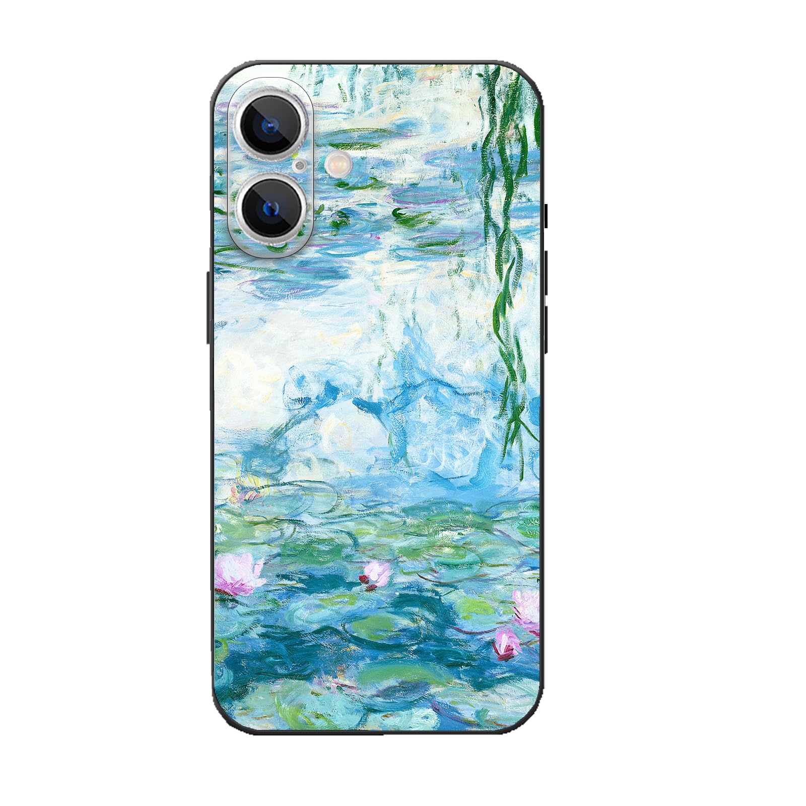 MURLEBAY Compatible with iPhone 16 Case, Water Lilies by Claude Monet Aesthetic Flower Fine Art Case, Slim Soft TPU Phone Cover