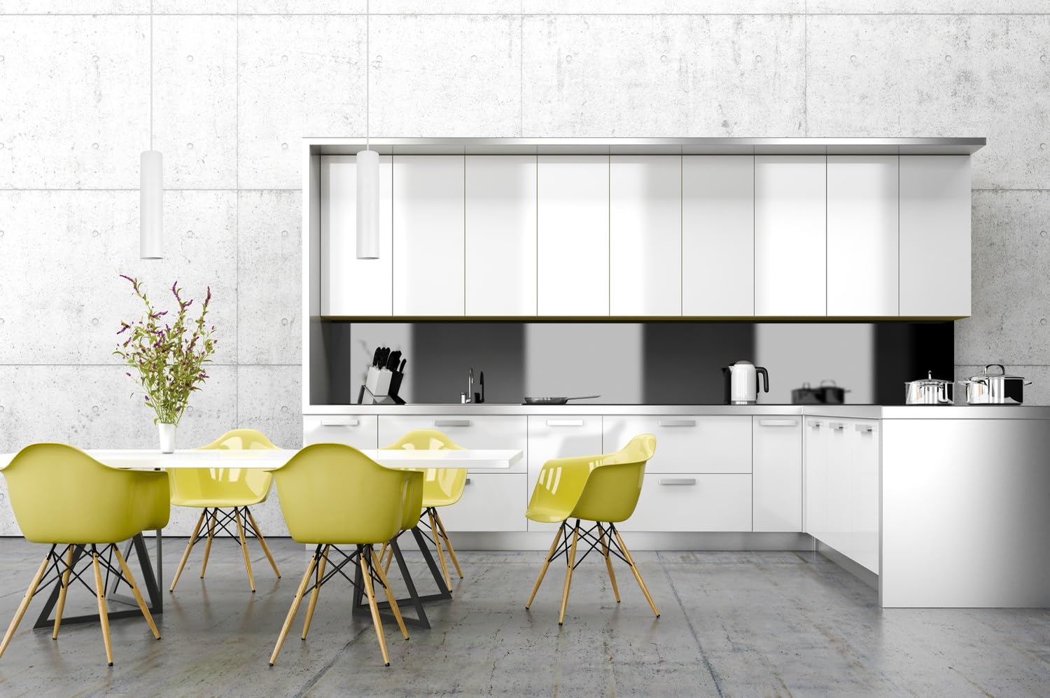 Light-Home Tuba lampa sufitowa wisząca - Nowoczesny żyrandol na sufit do sypialni salonu i kuchni w stylu loft - na 1 żarówkę GU10 - metalowy klosz biały