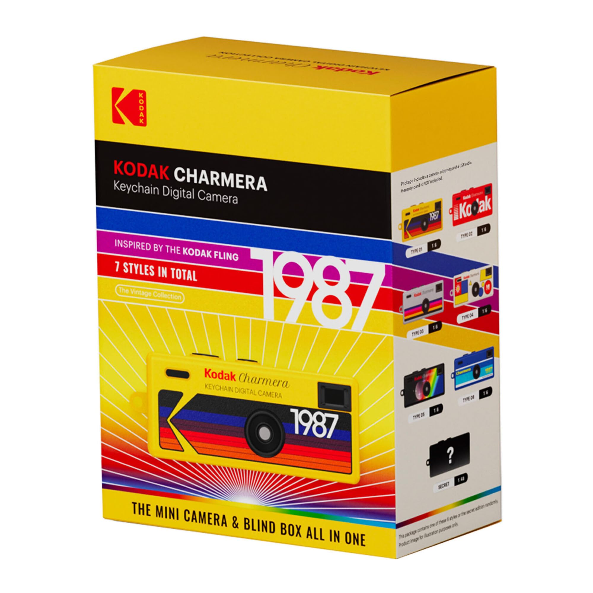 Kodak Charmera - Portachiavi con fotocamera digitale (scatola cieca di stile casual, singola fotocamera) con pacchetto di scheda di memoria da 32 GB (2 articoli)