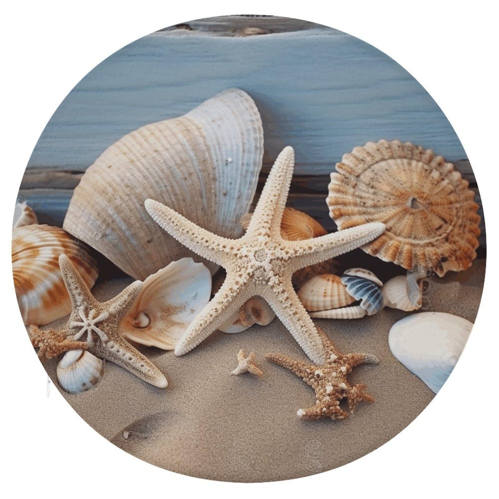 Adfgyerh Style Seashells Starfish Sand Cushion Memory Foam Pillow Core，Seat Cushion Detachable Design，Chair Cushions Suitable For All Seasons, And Can Be Used In Offices, Dining Rooms, Homes, And Other Settings.