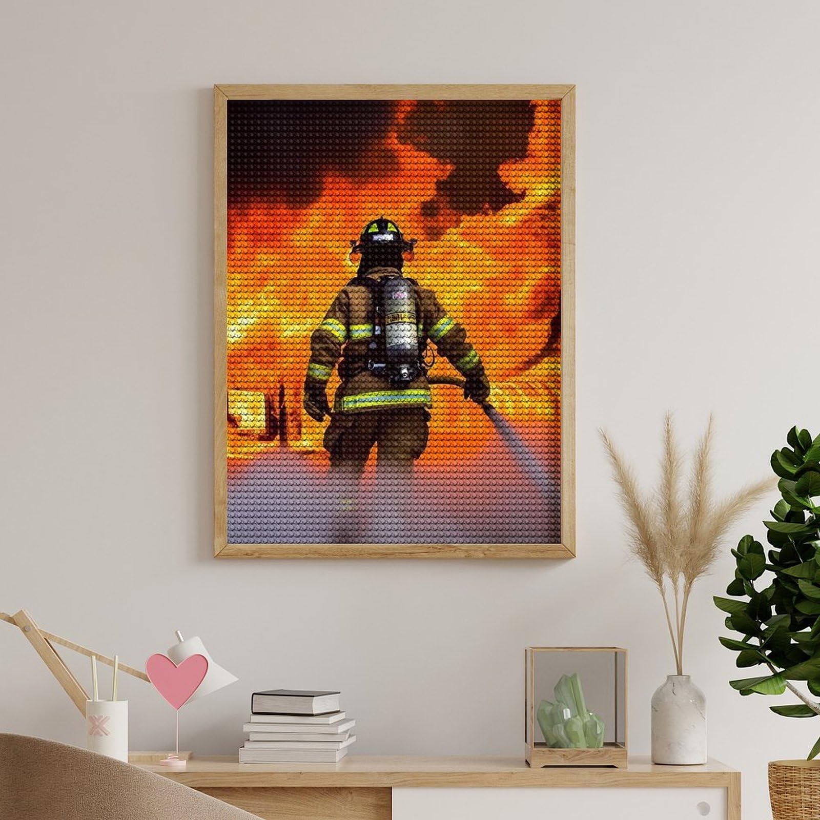 Amazon.com: QMNRTK Firefighter Fireman Flame 5D Diamond Painting