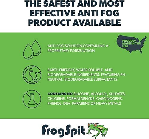 Miniatura 7 de Frog Spit Concentrado antivaho  Botella de 2 onzas de solución antivaho  Anti niebla para gafas, gafas, máscaras faciales, protectores faciales para