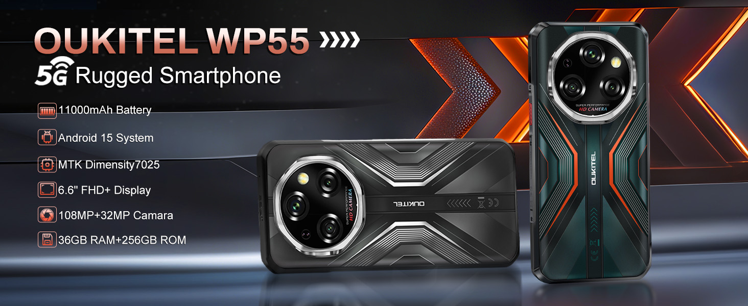 タフネススマホ OUKITEL WP55 Amazon.com: OUKITEL WP55 5G Rugged Smartphone - 36GB+256GB