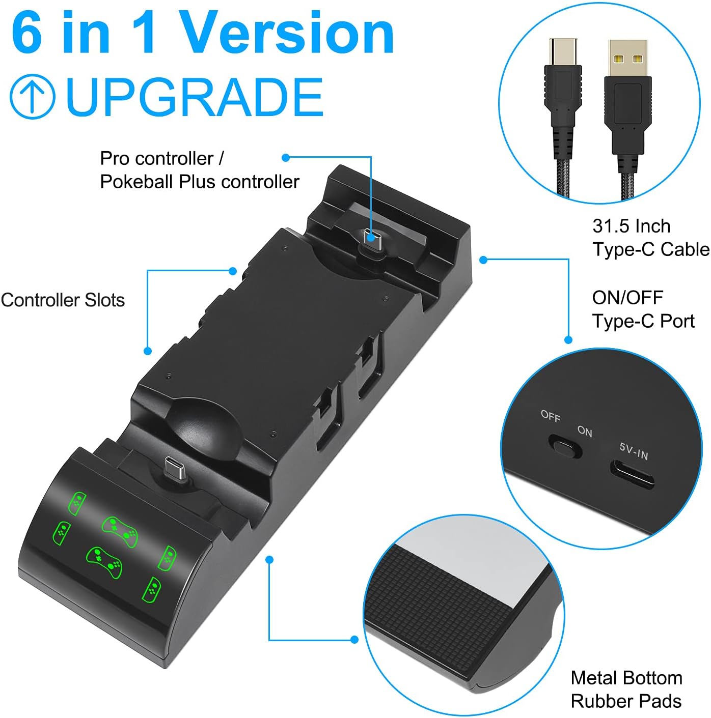 Promo 40% OFF Charging Dock Compatible with Joy Con, for Pro Controller, for Joy Con, for Pokémon Balls, Multifunctional Station Stand Kit, Storage for Game Cards and Switch Console with USB Type-C Cable and AC Promo 40% OFF Charging Dock Compatible with Joy Con, for Pro Controller, for Joy Con, for Pokémon Balls, Multifunctional Station Stand Kit, Storage for Game Cards and Switch Console with USB Type-C Cable and AC