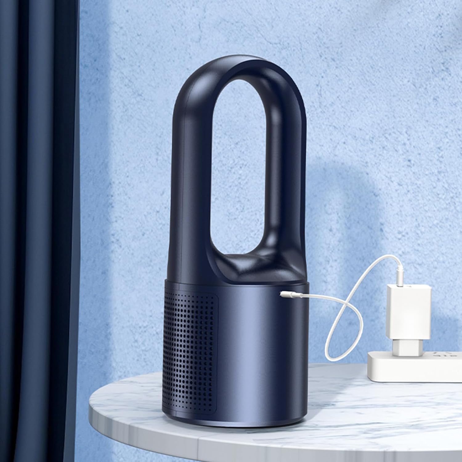 Household Desk Fans Bladeless Electric Fan USB Rechargeable 2000mAh Portable Air Cooling Fan 6-Speed Adjustable