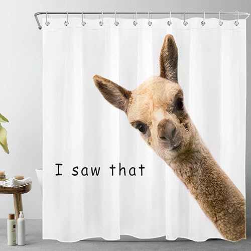 Miniatura 8 de Cortina de ducha pequeña de alpaca con llamas, 48 x 68 pulgadas, forro de cortina de ducha de animales de granja de tamaño medio, cortina de ducha