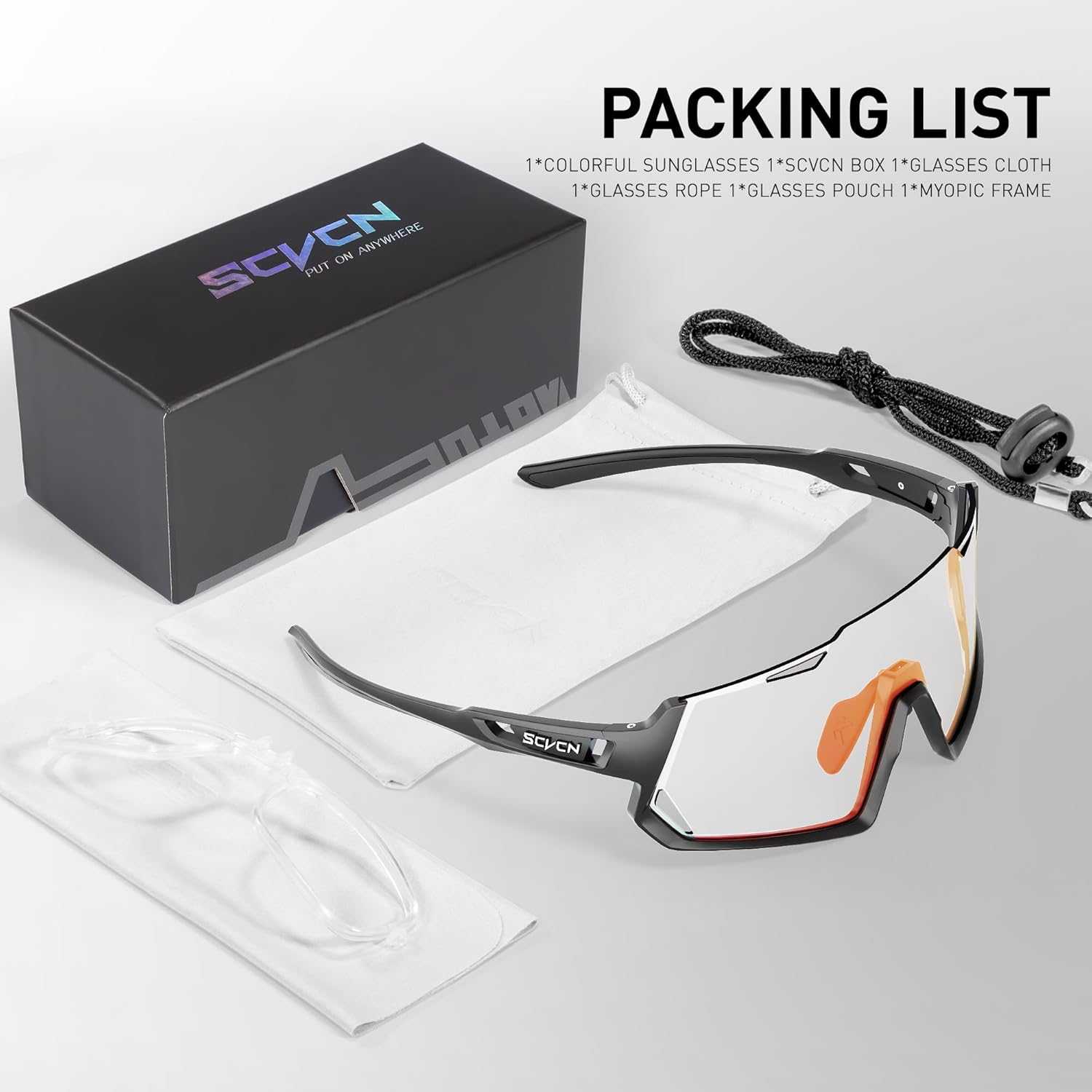 SCVCN Photochromic Cycling Glasses Sport Sunglasses Clear Men Women MTB BMX Running Driving S336 - Image 6