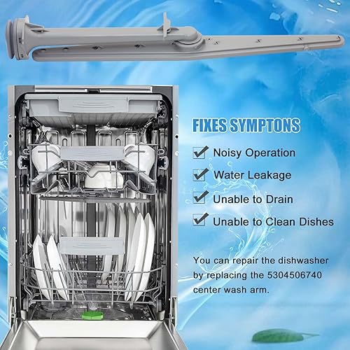 Miniatura 6 de 5304506740 (AP6036364) Brazo rociador para lavavajillas, conjunto de brazo de lavado central compatible con Frigidaire, lavavajillas Ikea reemplaza