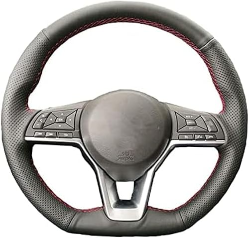 Steering Wheel Protector Cover,for Nissan X-Trail Qashqai Leaf Micra Altima Rogue (Sport),DIY Hand-Stitched Leather Car Steering Wheel Cover