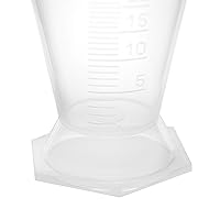 Vista 4 de EISCO Medida cónica, 0.8 fl oz - Plástico de polipropileno, translúcido - Caño de vertido - Graduaciones elevadas de 0.0 fl oz - Base hexagonal