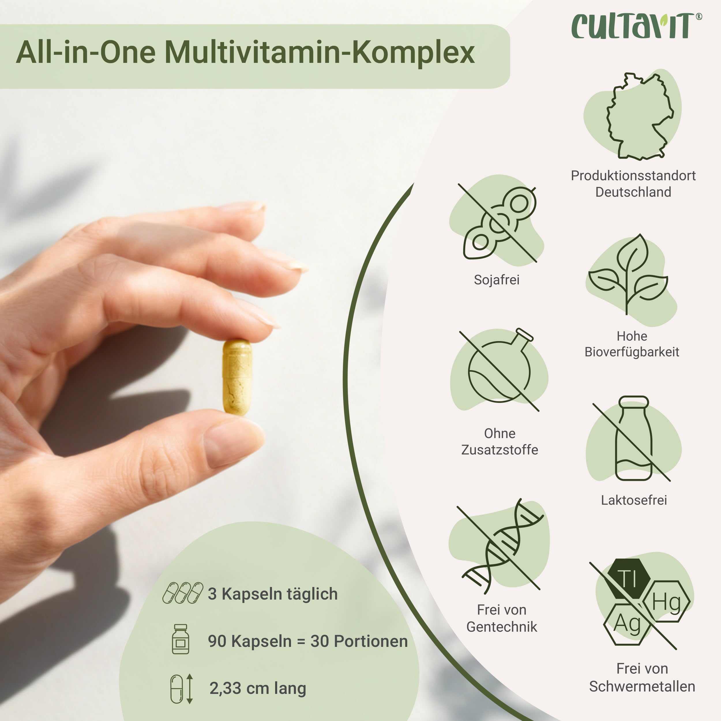 for you multi natural complete aus natürlichen Pflanzenextrakten 2x90 Kapseln - 100% natürliches hochdosiertes Premium Multivitamin-Multimineral Präparat