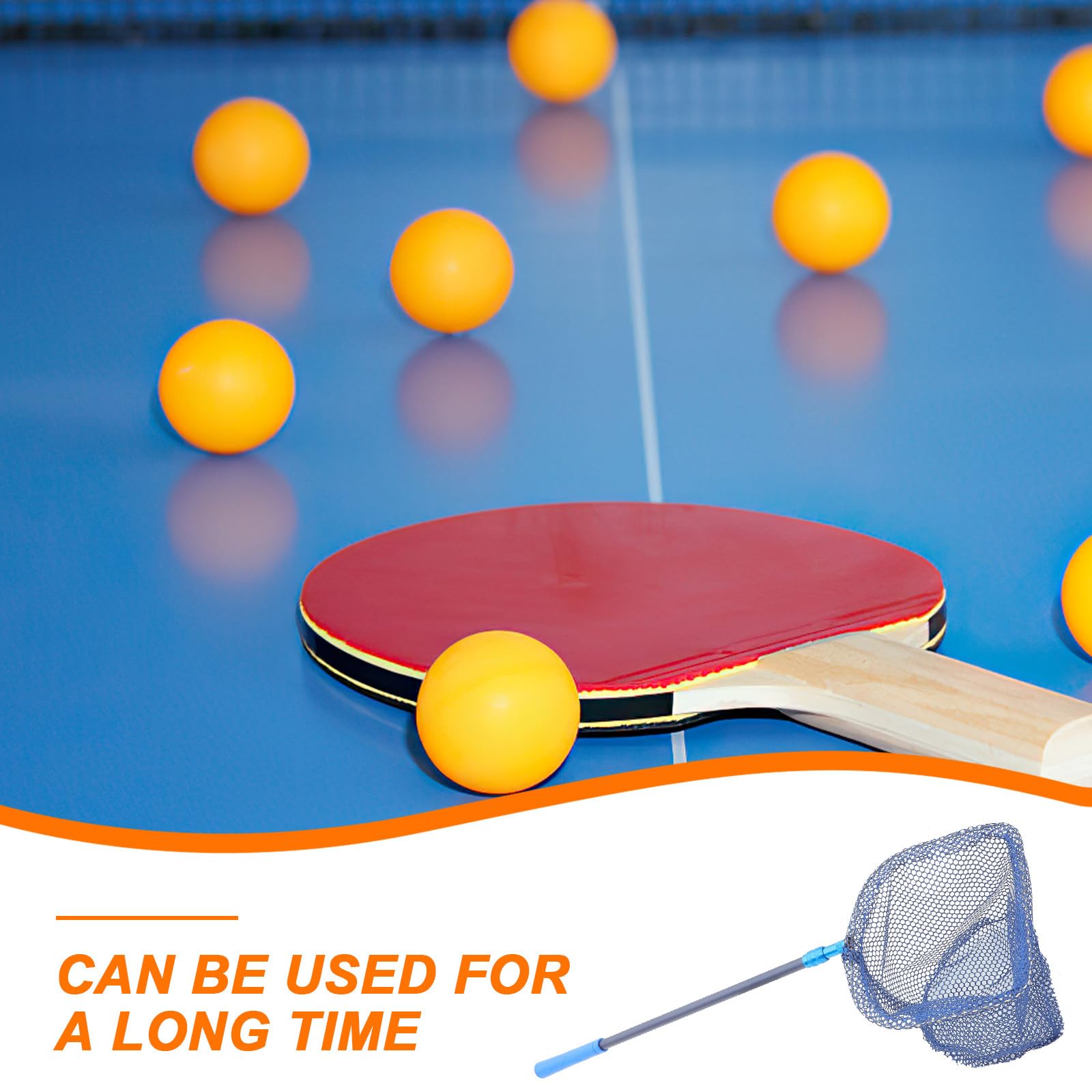 MAGICLULU Recolector de Balones de Ping Pong Portátil Red Extensible, Mango de Fibra de Carbono, Capacidad Grande para Tenis de Mesa y Uso en Entrenamiento Deportivo