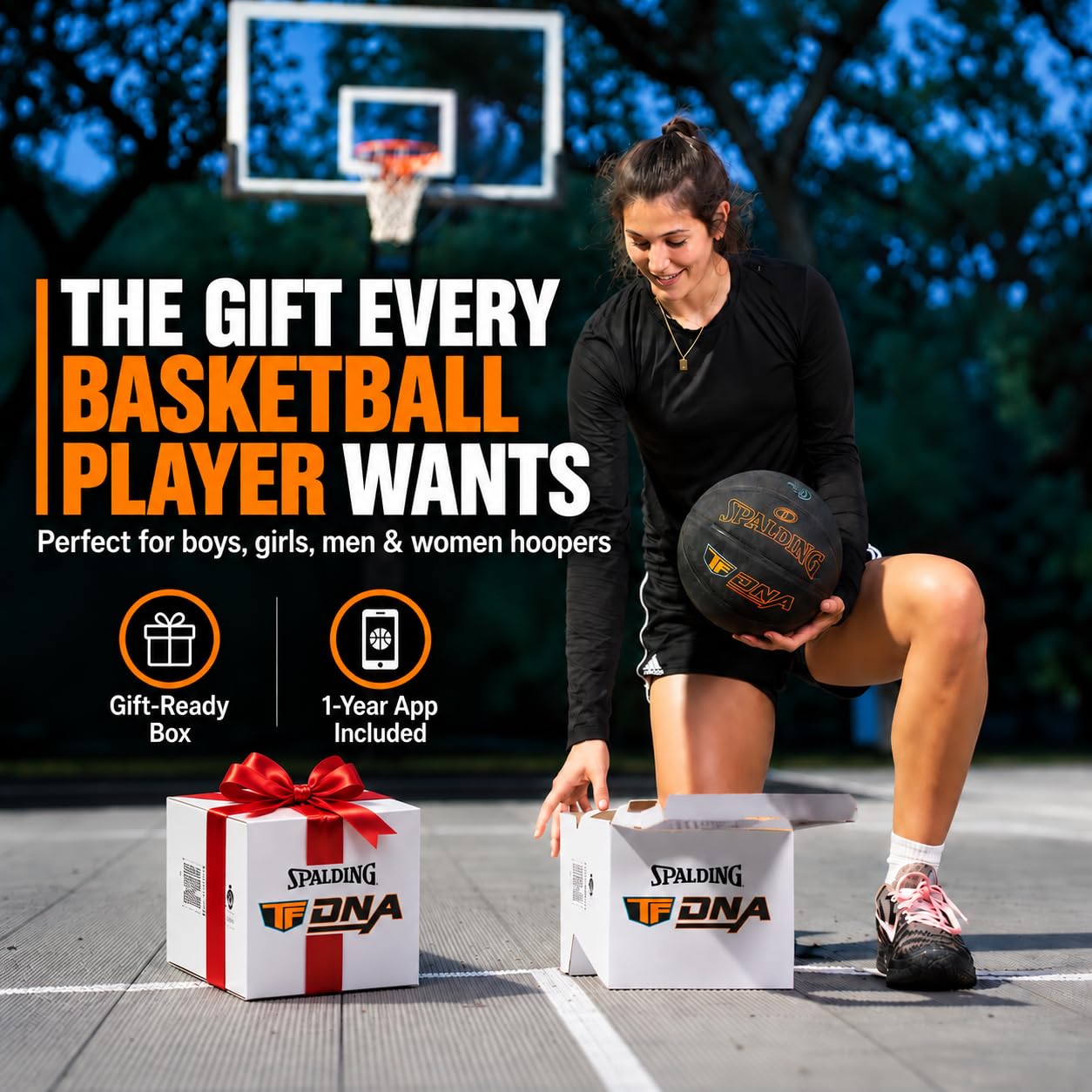 Spalding TF DNA Smart Basketball + App | Kids to Pro | Shoot Track Improve - ‎Taglia 6 + 12M Abbonamento