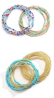 مجموعة خرز خصر ملونة من 4-7 قطع من الخرز الافريقي للخصر والبطن، سلسلة خرز افريقية، سلسلة بكيني، سلسلة للجسم، مجوهرات صيفية، مجوهرات بوهيمية، خرز للخصر، مجوهرات للجسم للنساء، خرز بذور، خرز بذور