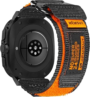 Military Hoop and Loop Wide Nylon Sport Watch Band Compatible with Samsung Galaxy Watch Ultra 47mm 2024/2025, Strap for Galaxy Watch Ultra 2/1