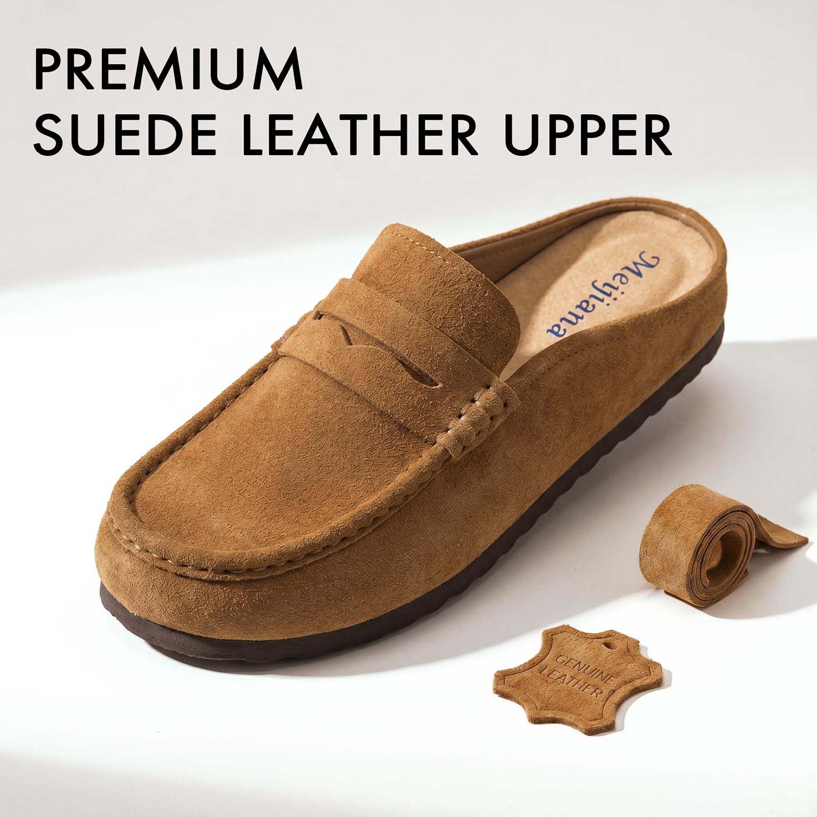 MEIJIANA Zoccoli e Sabot Donna Pantofole con Solette in Sughero Pantofole in Pelle Antiscivolo con Supporto dell'Arco Plantare Scarpe da Giardino 37-41 EU