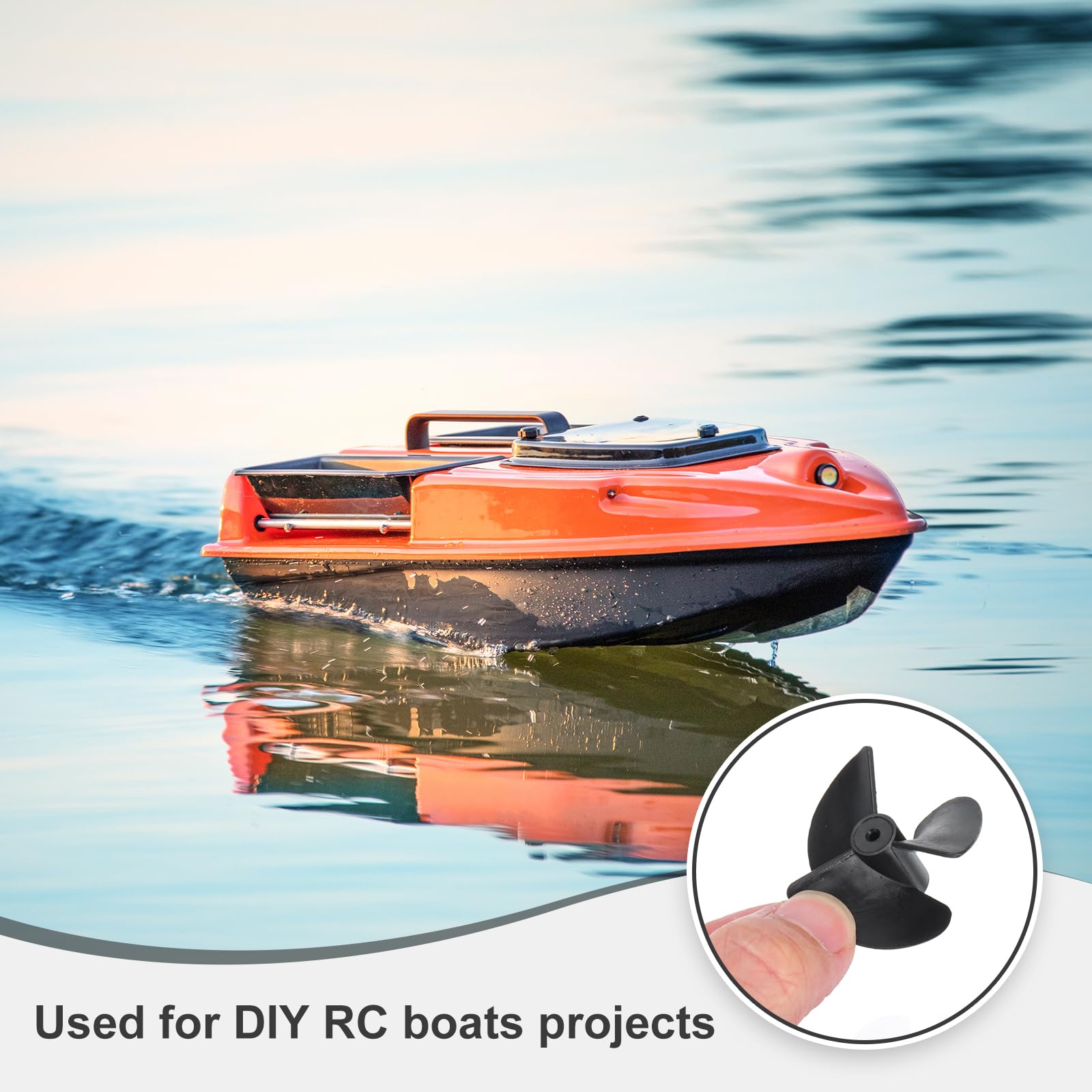 QUARKZMAN 6 Piezas De Hélice para Barco RC, Hélices De 3 Palas Diámetro del Agujero 1.9mm 40mm OD CW Rotación En Sentido Horario Hélice De Taladro para Barco RC, Modelo De Barco DIY, Negro