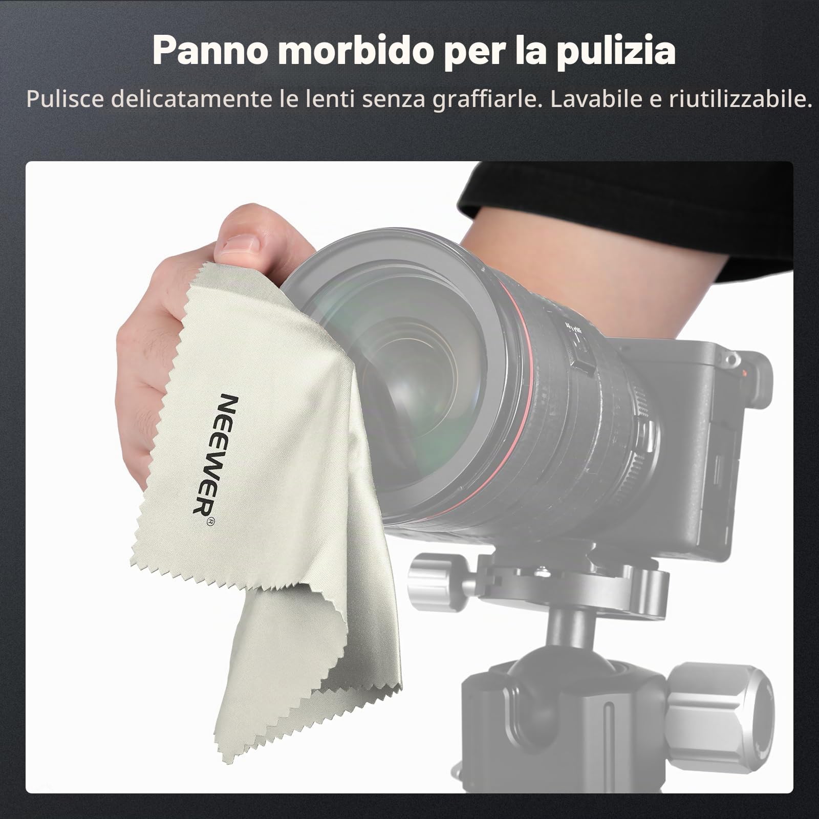 NEEWER 82mm Filtro ND Variabile, ND2-400 (1-9 Stop) Filtro a Densità Neutra Variabile Rotante Regolabile per Lente Fotocamera in Vetro Ottico Multistrato per Bilanciamento Esposizione, 3 Panni Pulizia
