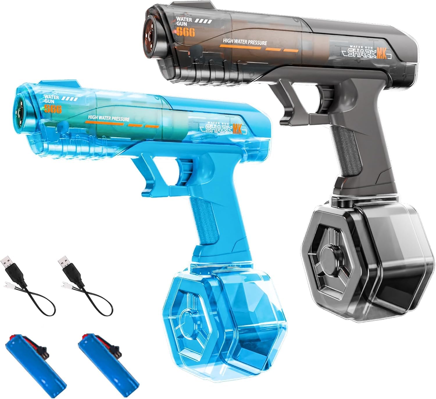 2 Pack Electric Water Gun, Water Guns for Adults, Magazine Large Capacity Automatic Water Gun, Toys for Pool, Beach, Outdoor Activities