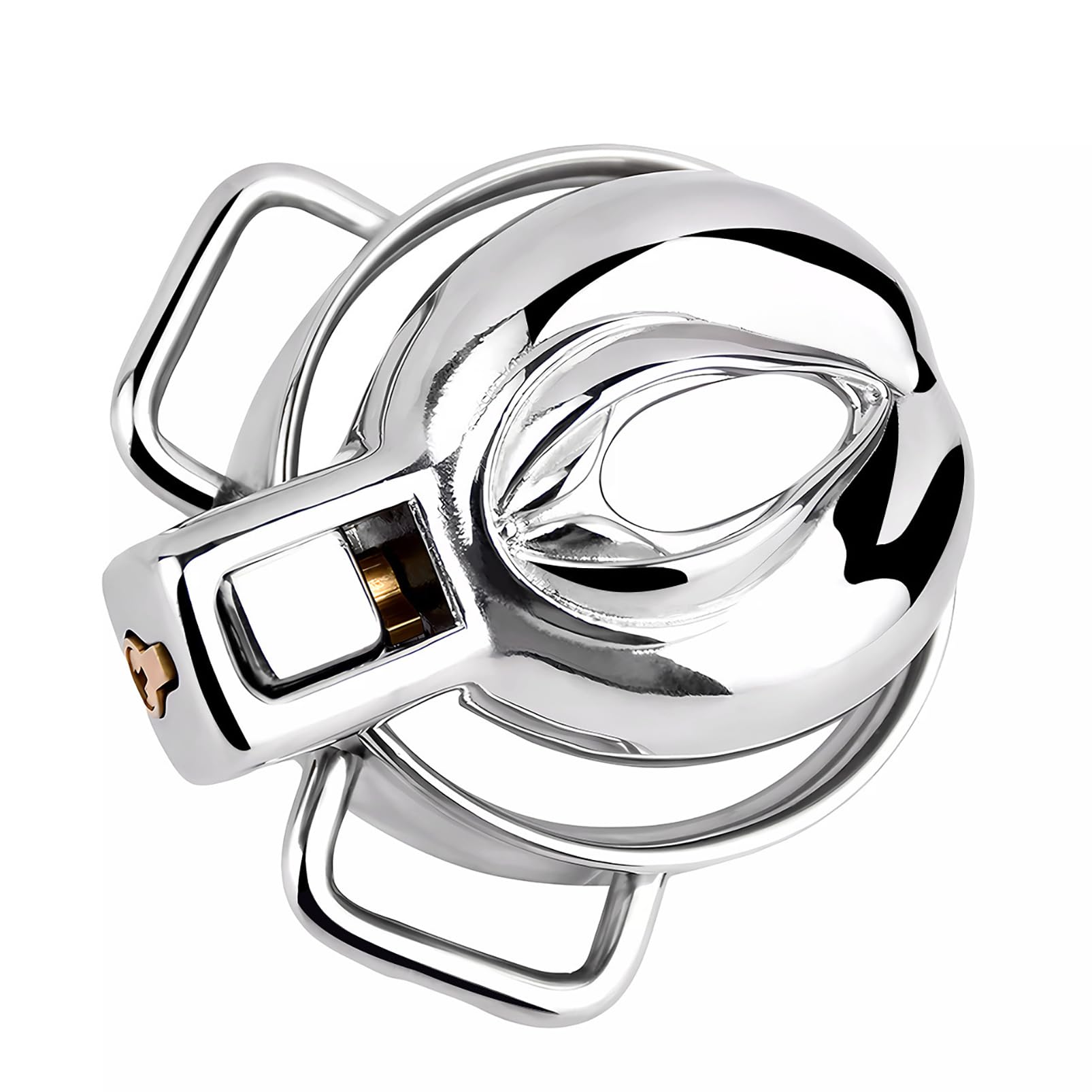 SeLgurFos Jaula de Castidad Invertida Imitación Mujer Vagina Sissy Cock Cage BDSM Juguete Sexual Cinturón de Castidad Hombres Jaula de Pene de Acero Inoxidable con Cinturón de Cuero (45mm)