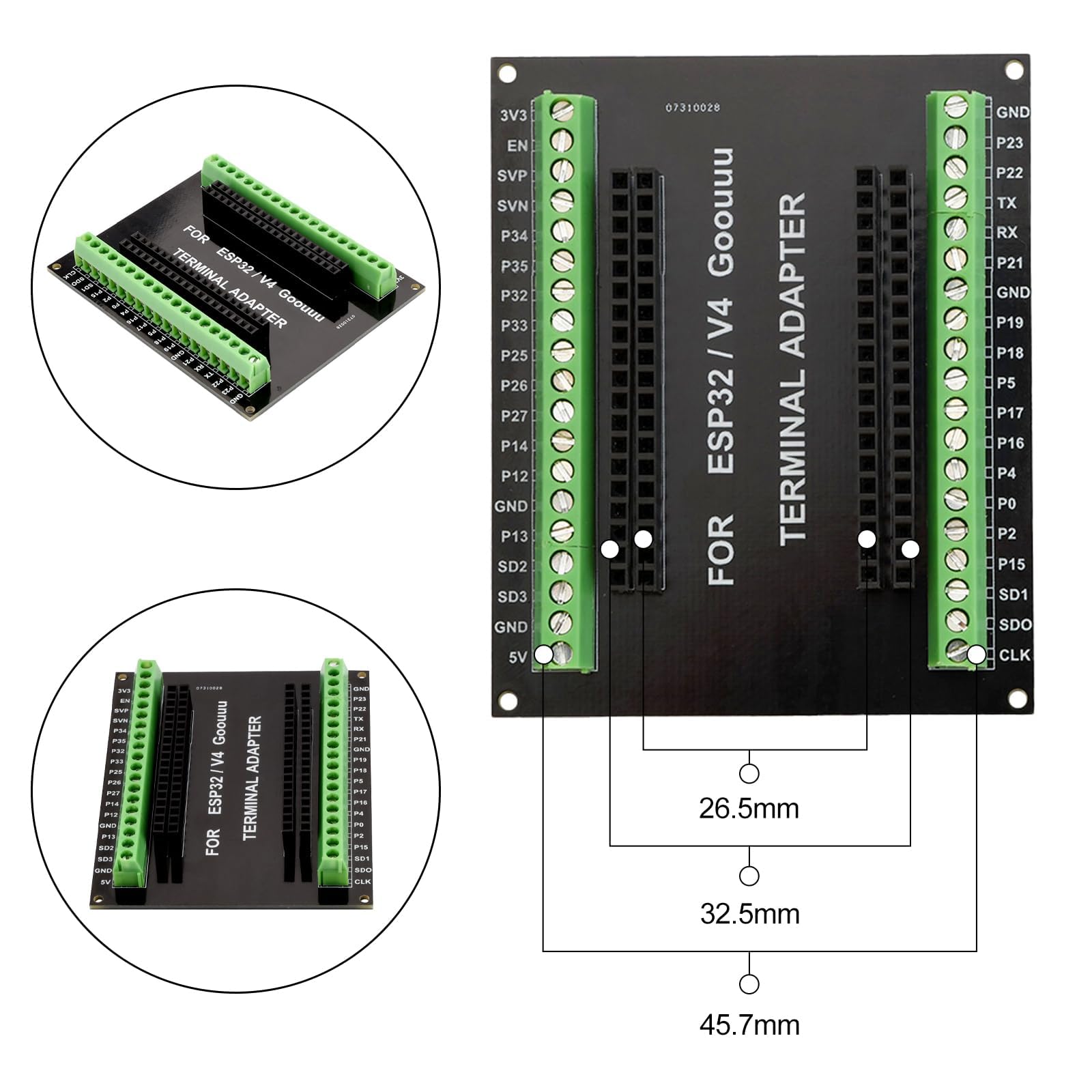 diymore 2PCS Kit di Espansione della Scheda di Sviluppo per ESP32,38Pin Breakout Board,per ESP32 Module 2.4 GHz Dual Core WLAN WiFi Bluetooth 2102 Chip