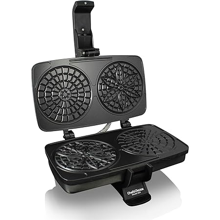 Chef's Choice Pizzelle Maker Toscano PizzellePro Features Nonstick Surface and Even Heating for Two Baked Treats in Seconds, 2-Slice, Silver