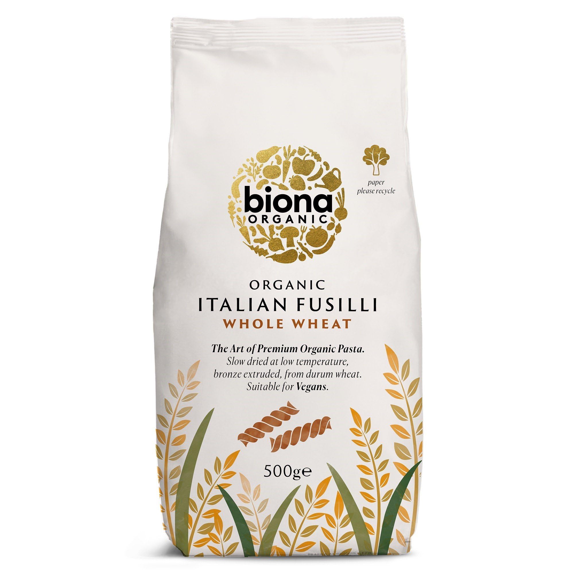 Organic Italian Pasta Whole Grain Fusilli 500g