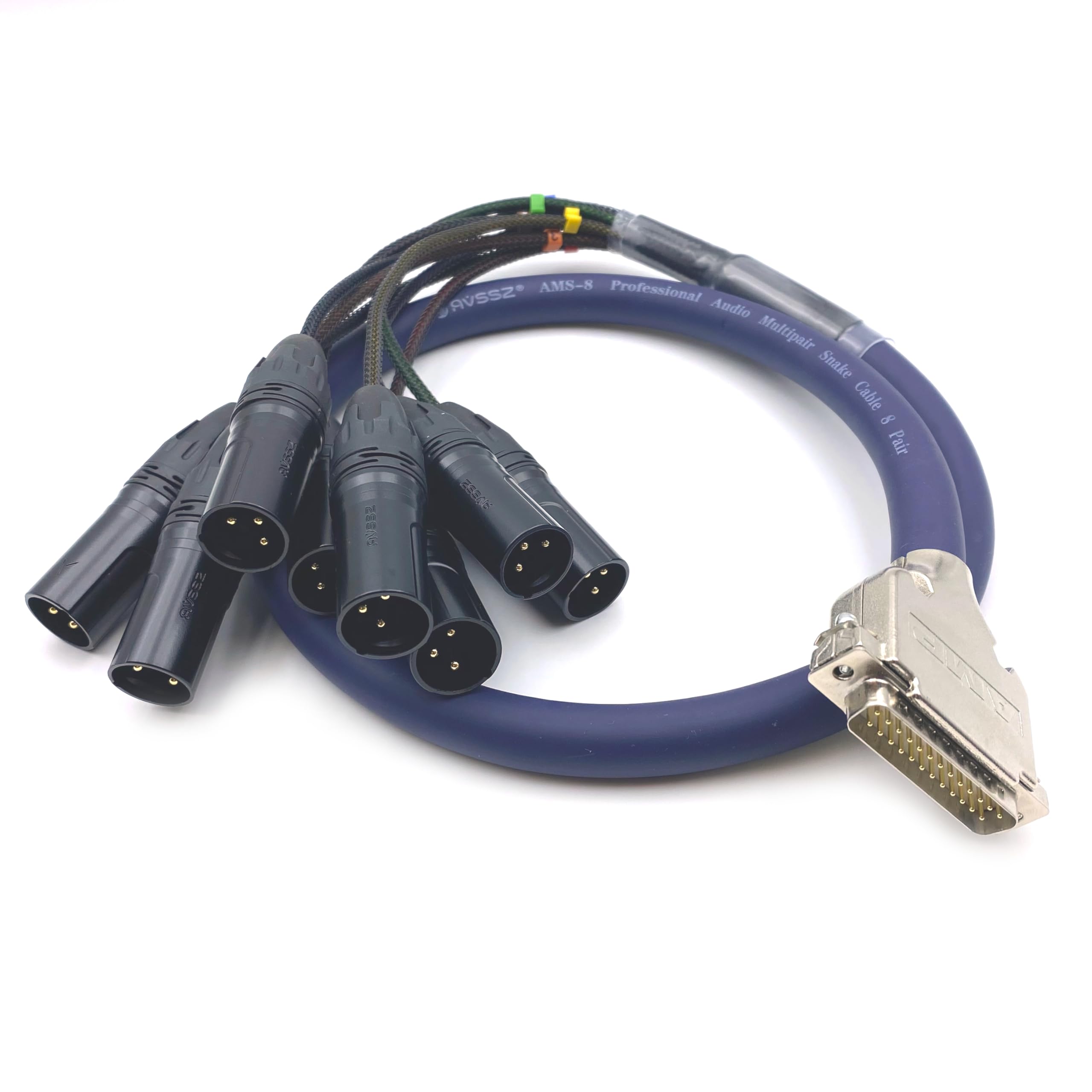 Cable de serpiente DB25 macho a XLR macho, DB25 macho a 8 canales XLR macho de 3 pines, cable de serpiente equilibrado D-Sub de audio analógico de PVC de alta protección, cable modular de
