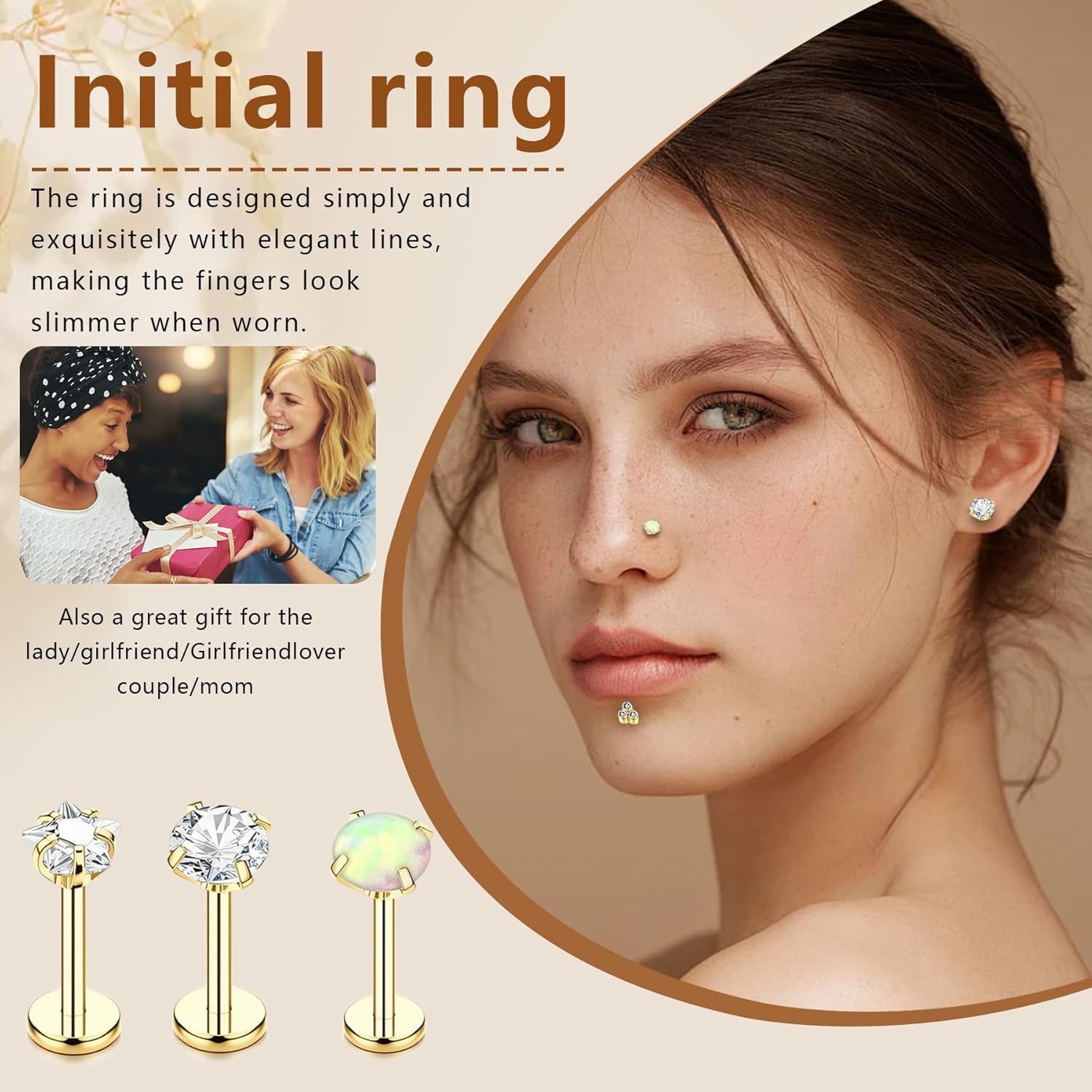 15Pcs 20G/18G/16G Flat Back Push in Stud Earrings 316L Surgical Stainless Threadless nose rings Medusa Piercing Jewelry Hypoallergenic Labret Studs Lip Rings ring for Women Men Be Equipped With Ball Grabber Tool - Image 6