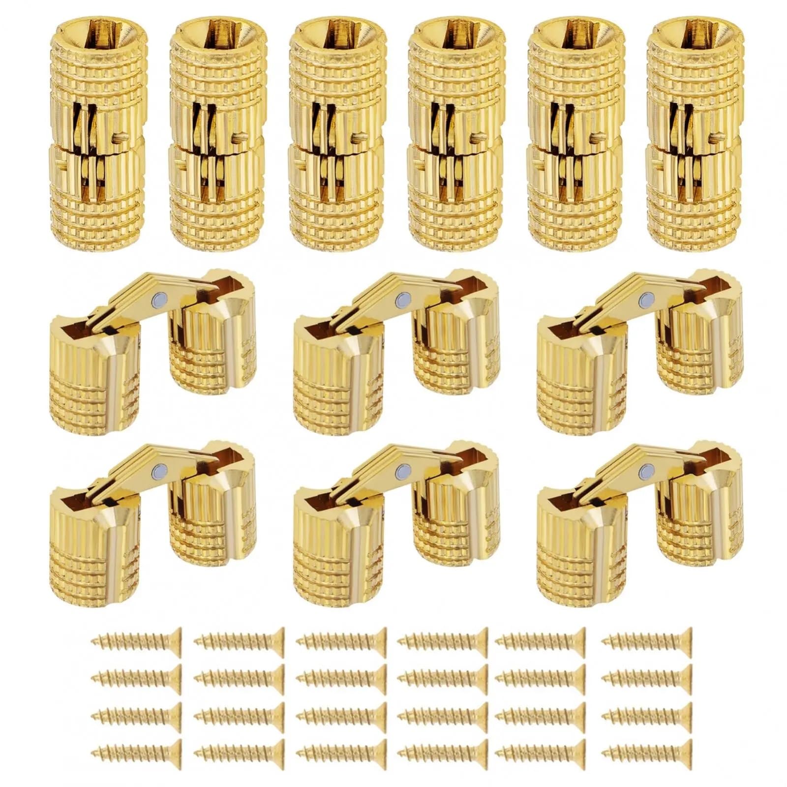 Wbtajzhy One Color Barrel Hinges 8Mm 6-12Pcs Hidden Brass For Jewelry Box Cabinet Doors 180 Degree Open(12Pcs)