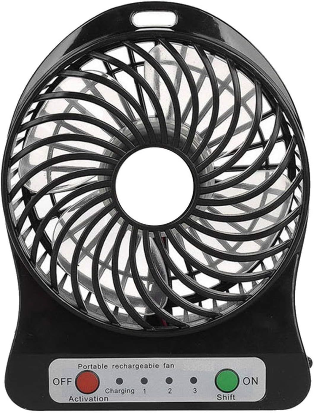 Lamra Multi Functional Rechargeable Battery Portable Mini USB Fan Comfort with 3 Speed Level (Black)