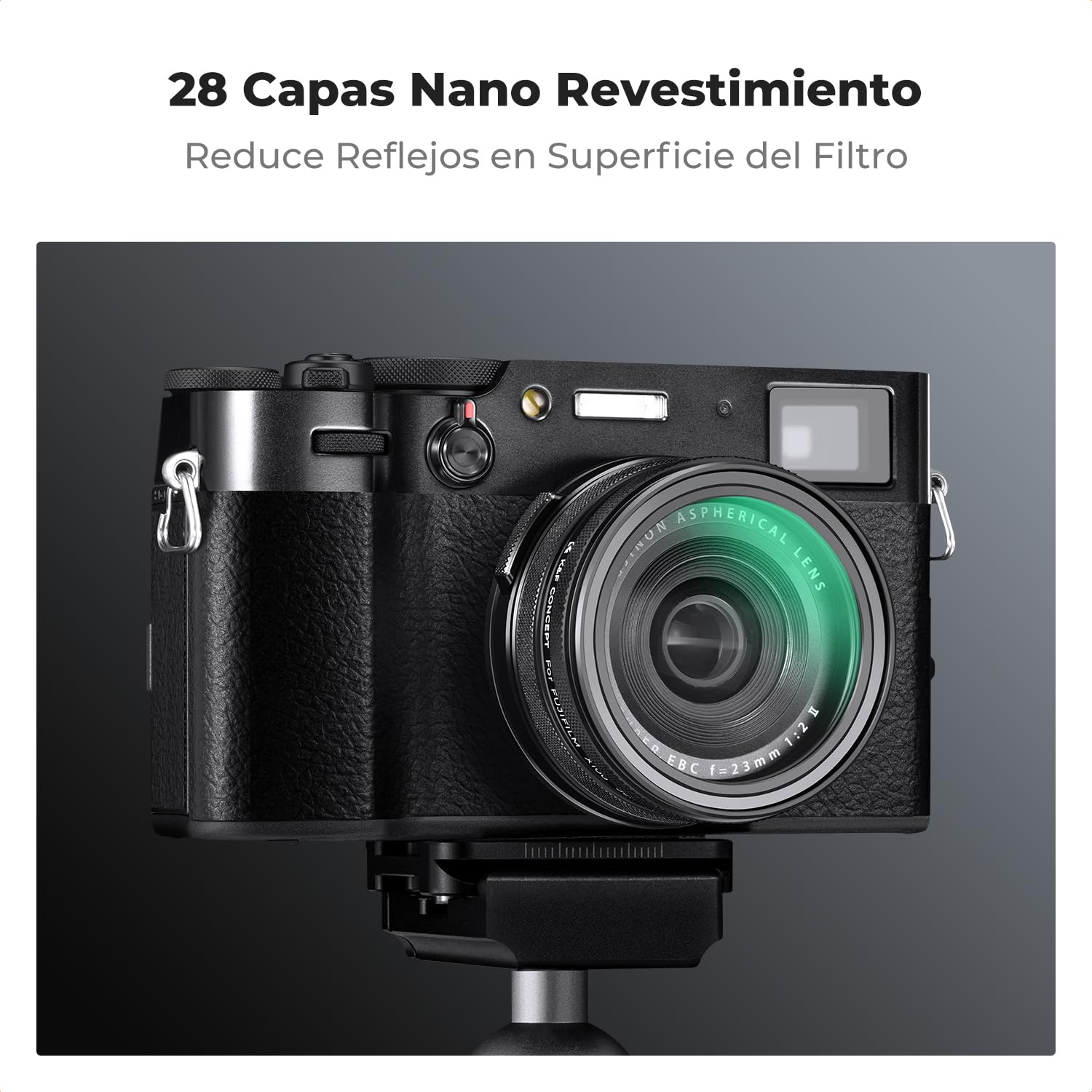 K&F CONCEPT Nano-Xcel Filtro MCUV Comaptible con FujiFlim X100 Series | Filtro de Protección con Nano Revestimiento Compatible con Fujifilm X100 X100S X100F X100T X100V X100VI(NEGRO)- FP715