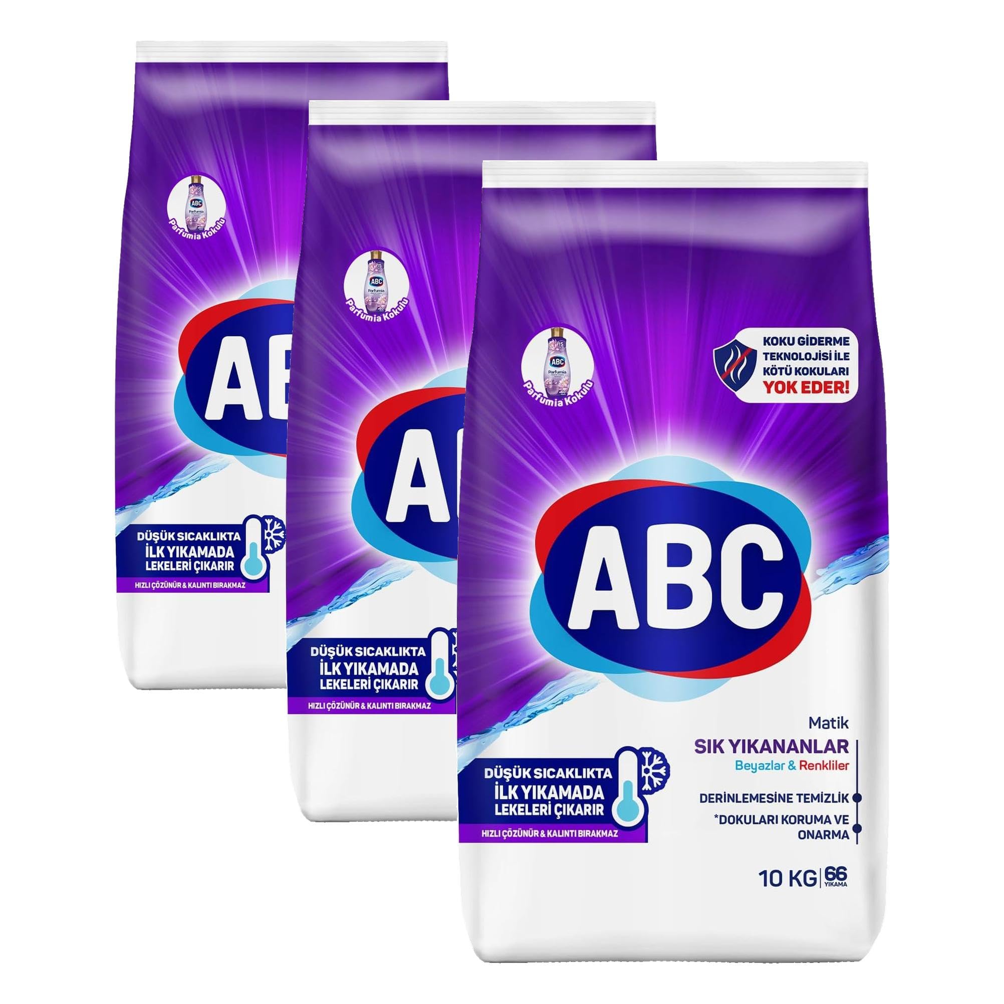 ABC DETERJAN Matik Sık Yıkayanlar 10 Kg (3 paketi)
