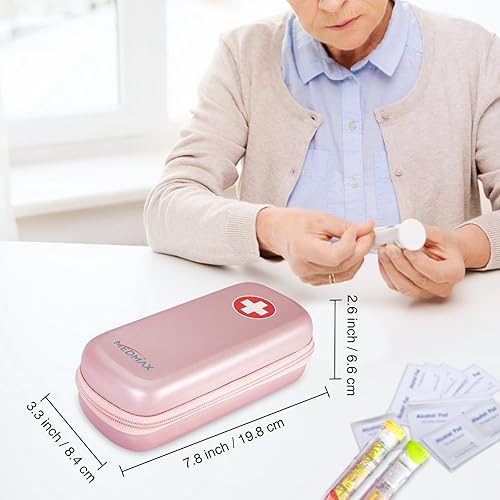 Miniatura 7 de Epipen - Estuche de transporte médico, carcasa rígida de EVA para absorción de impactos, bolsa organizadora de medicamentos de viaje, bolsa médica