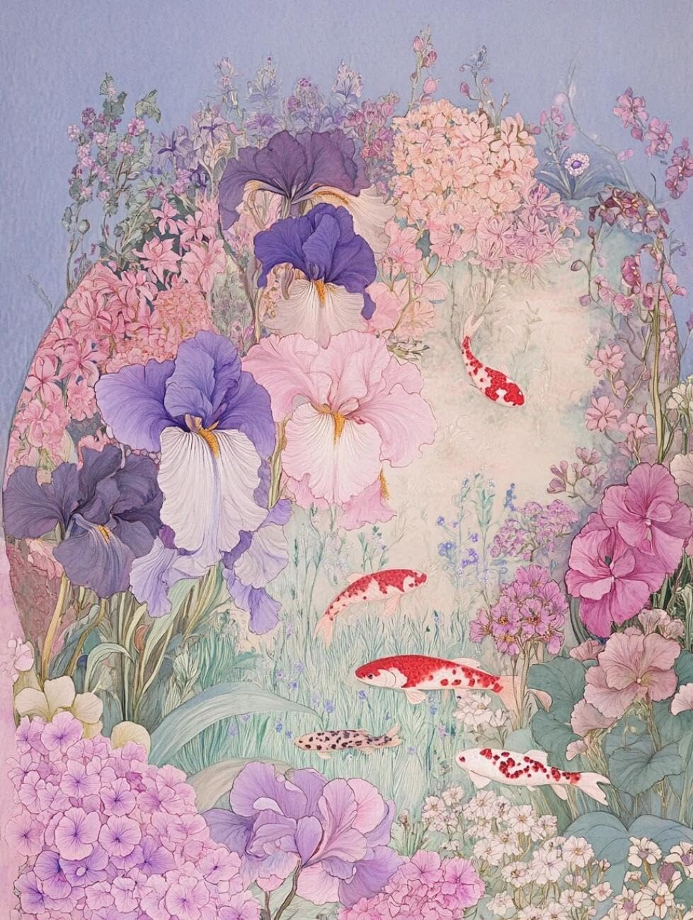 Rqwybcaxn Seed Bead Embroidery Kits Watercolor Flowers 40x50cm