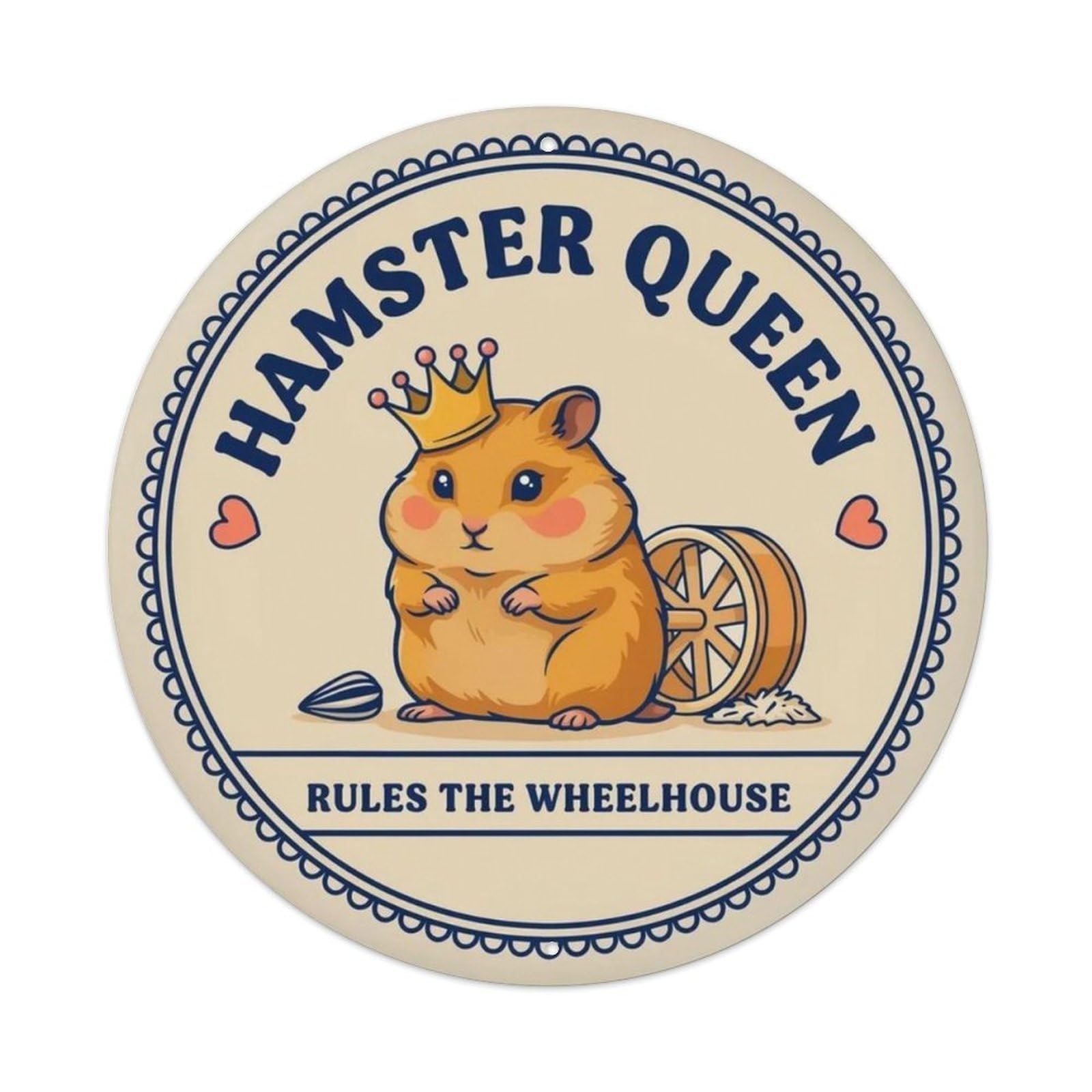 Hamster Queen Metal Tin Sign Plaque