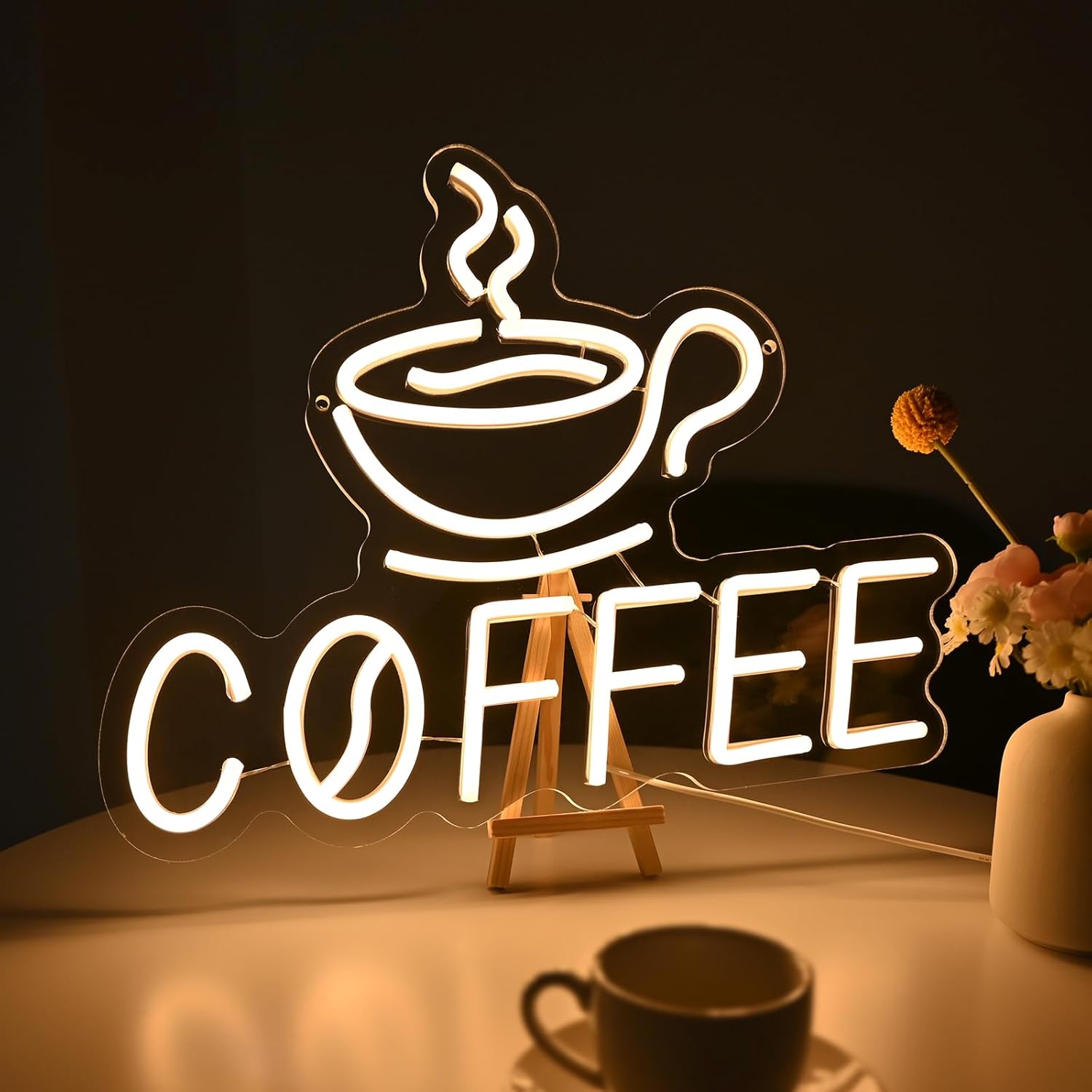 Planzo Led Light Up Neon Open Sign Welcome We Are Open Neon Signs for Business Shop Hotel Restaurant Bar Window Wall Decor USB Powered Dimmable Warm White Indoor Use